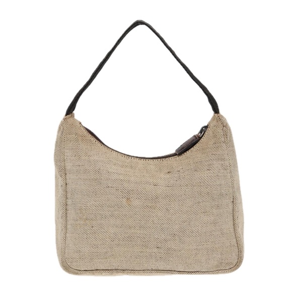 PRADA Hand Bag Canvas Beige Auth 87677 - Picture 2 of 16